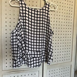 Abercrombie & Fitch Black and White Checkered Tank Top
